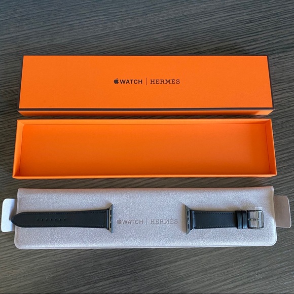 Hermès Apple Watch Black Leather Bands 40mm